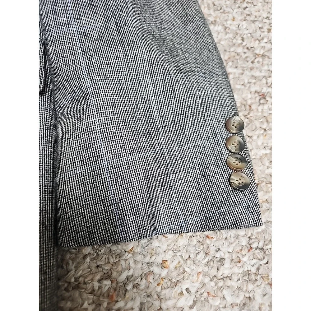 Vtg CHAPS By Ralph Lauren Wool Gray Blue Blazer Jacket 44R USA‎ Windowpane
